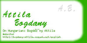 attila bogdany business card